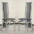 Chicago Dining Chairs with Chrome Legs - Grey, Faux Leather