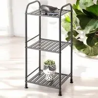 Chickasaw Metal Side Table with 3 Shelves - Anthracite