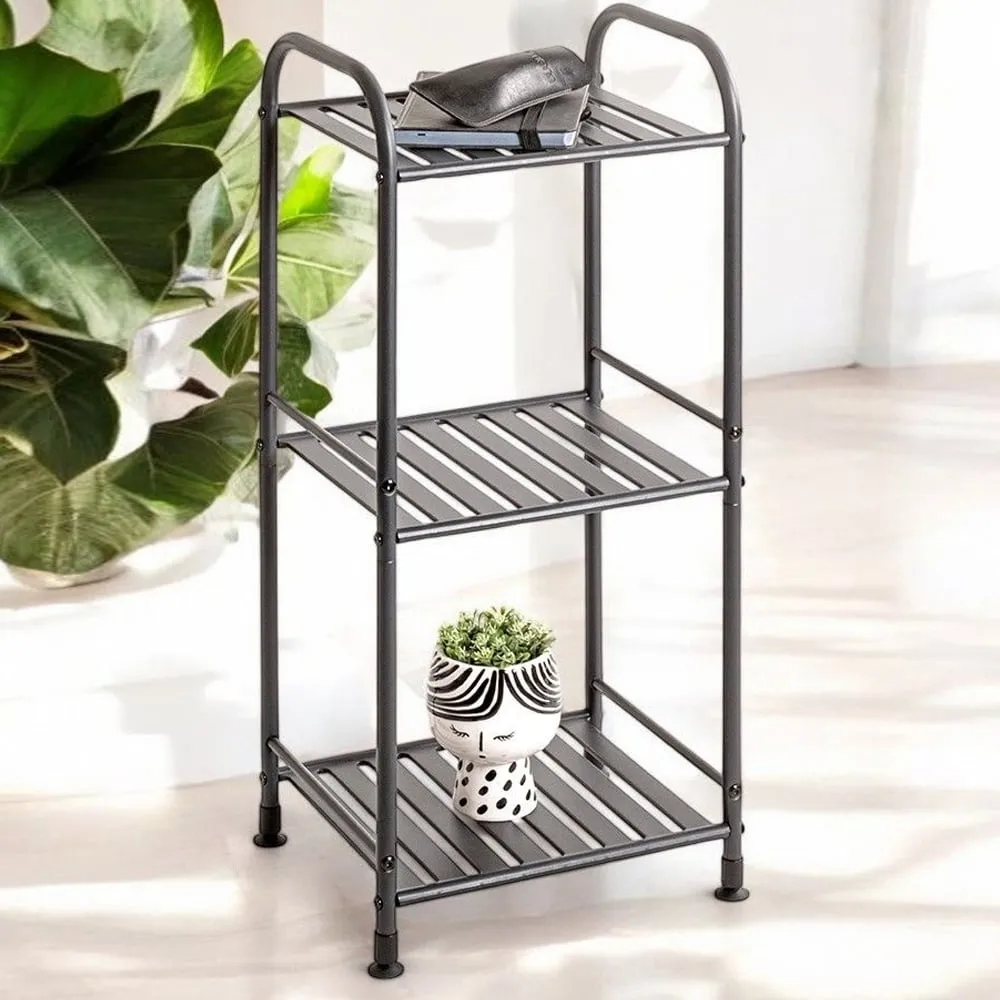 Chickasaw Metal Side Table with 3 Shelves - Anthracite image