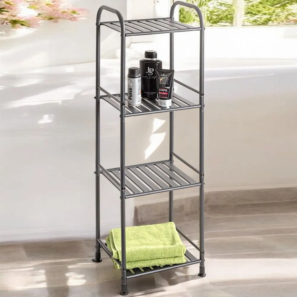 Chickasaw Metal Side Table with 4 Shelves - Anthracite