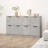 Chicory Sideboard with 4 Doors - Concrete Effect, Engineered Wood