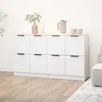 Chicory Sideboard with 4 Doors - White, Engineered Wood