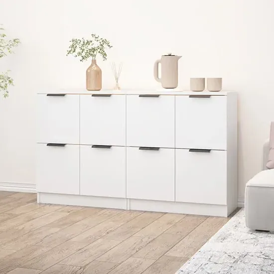 Chicory Sideboard with 4 Doors - White, Engineered Wood