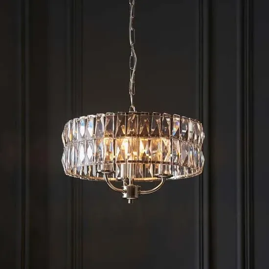 Chieti 3 Lights Ceiling Pendant Light - Bright Nickel