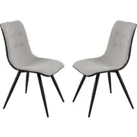 Chieti Dining Chairs in Pair - Grey, Fabric