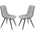 Chieti Dining Chairs in Pair - Grey, Fabric
