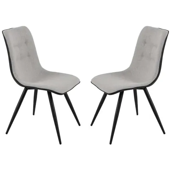 Chieti Dining Chairs in Pair - Grey, Fabric image