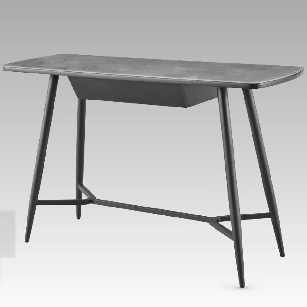 Chieti Glass Top Console Table - Grey, Black