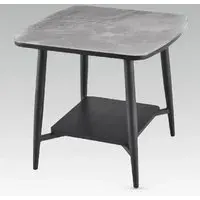 Chieti Glass Top End Table - Grey, Black