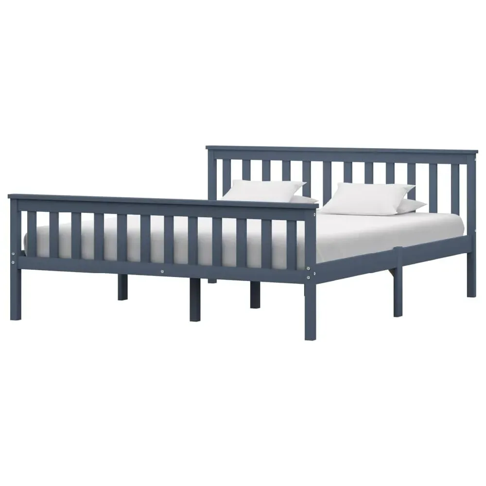 Chilliwack King Size Bed Frame - Grey, Pinewood