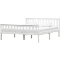 Chilliwack King Size Bed Frame - White, Pinewood
