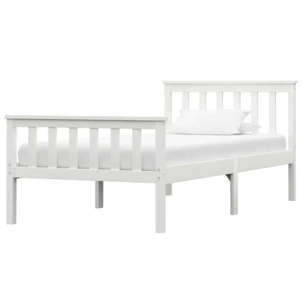 Chilliwack Single Bed Frame - White, Pinewood