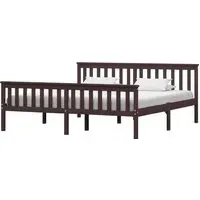 Chilliwack Super King Size Bed Frame - Dark Brown, Pinewood