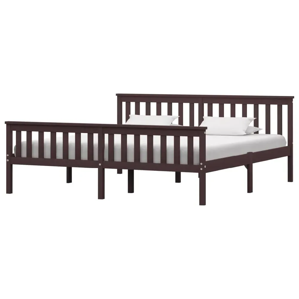 Chilliwack Super King Size Bed Frame - Dark Brown, Pinewood image