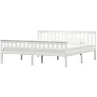 Chilliwack Super King Size Bed Frame - White, Pinewood