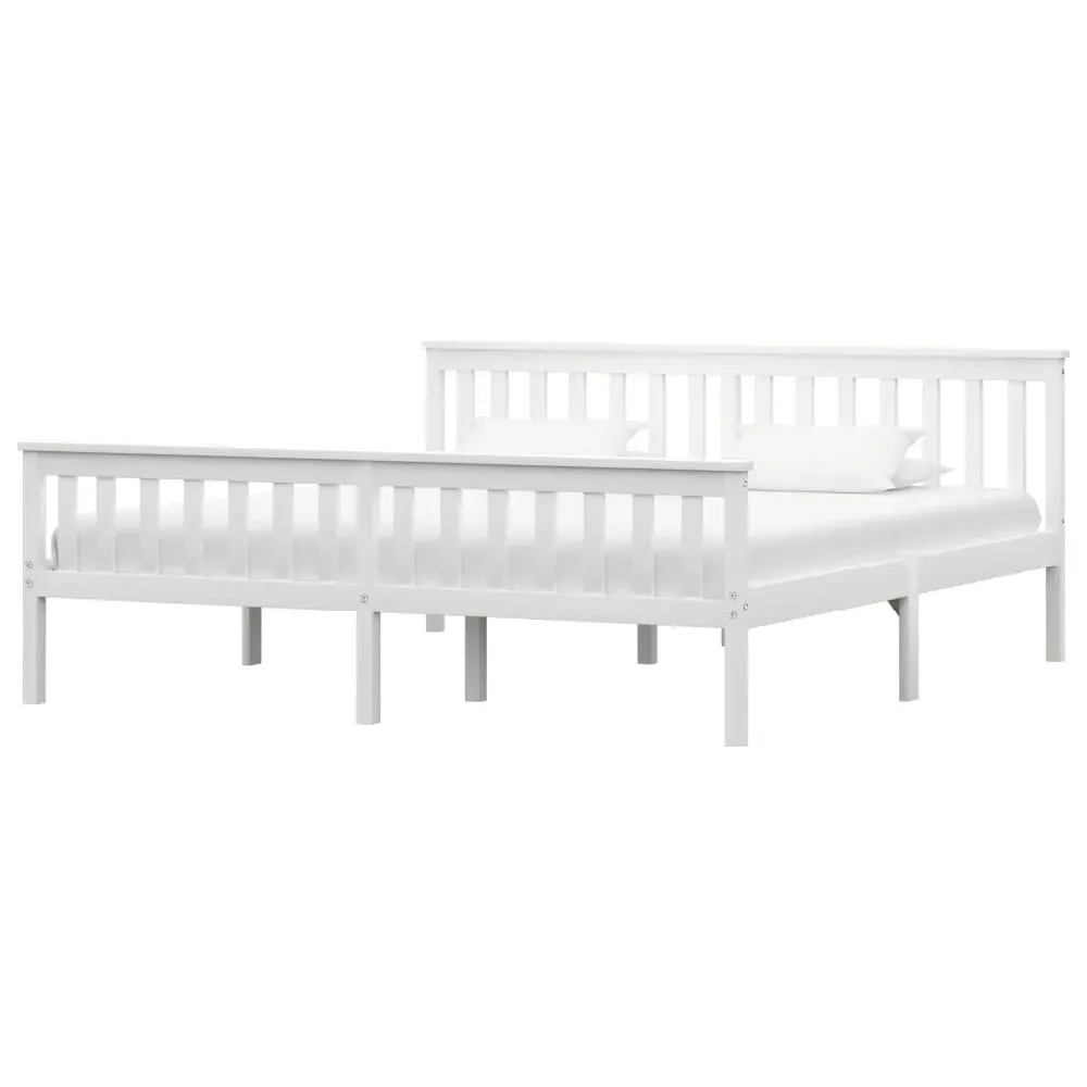 Chilliwack Super King Size Bed Frame - White, Pinewood