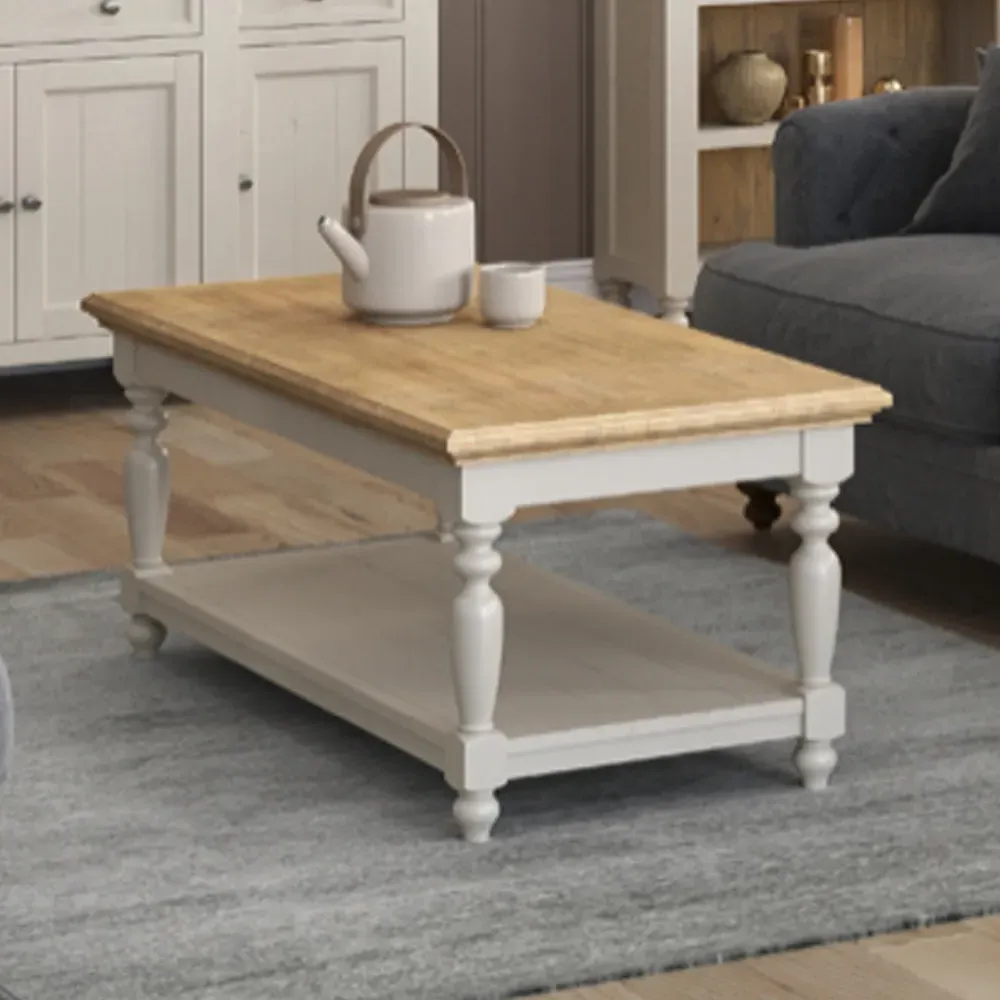 Chilton Coffee Table with Undershelf - Grey, Pine product