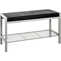 Chinle Shoe Storage Bench - Black, Synthetic Leather alternate view