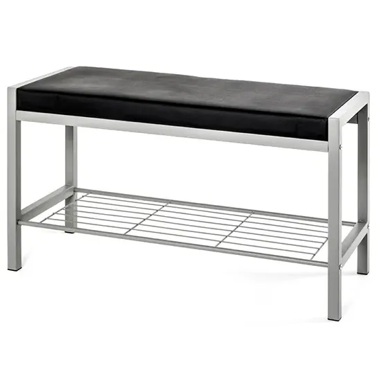 Chinle Shoe Storage Bench - Black, Synthetic Leather product