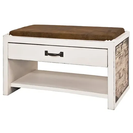Chinle Shoe Storage Bench with Drawer - Wall Street Motif