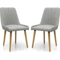 Chioa Dining Chairs in Pair - Grey, Oak