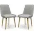 Chioa Dining Chairs in Pair - Grey, Oak