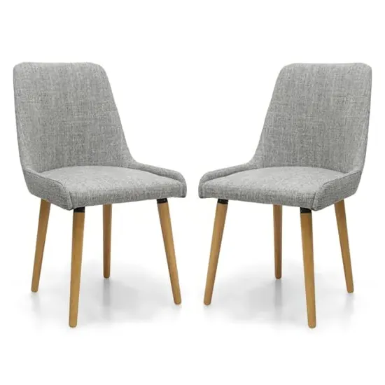 Chioa Dining Chairs in Pair - Grey, Oak image