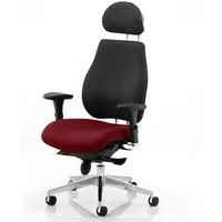 Chiro Headrest Office Chair - Black, Ginseng Chilli