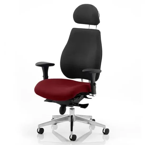 Chiro Headrest Office Chair - Black, Ginseng Chilli