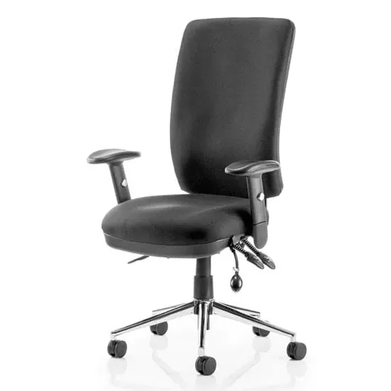 Chiro High Back Office Chair with Arms - Black, Fabric