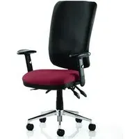 Chiro High Back Office Chair with Arms - Black, Ginseng Chilli