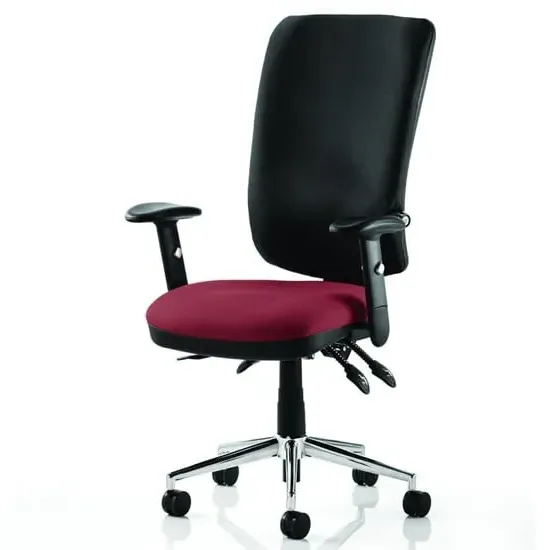 Chiro High Back Office Chair with Arms - Black, Ginseng Chilli