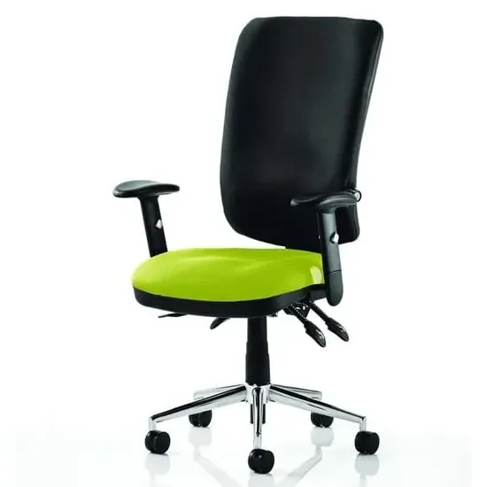 Chiro High Back Office Chair with Arms - Black, Green