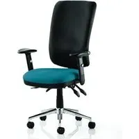 Chiro High Back Office Chair with Arms - Black, Teal