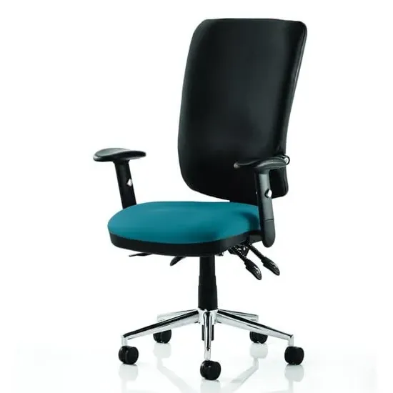 Chiro High Back Office Chair with Arms - Black, Teal