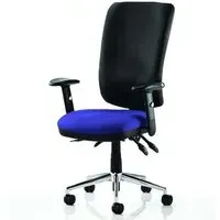 Chiro High Back Office Chair with Arms - Stevia Blue