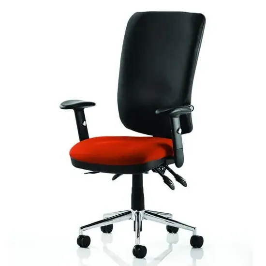 Chiro High Back Office Chair with Arms - Tobasco Red