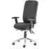 Chiro High Back Office Chair with Folding Arms - Black, Fabric