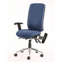 Chiro High Back Office Chair with Folding Arms - Blue, Fabric