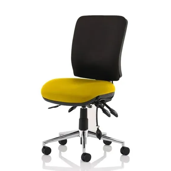 Chiro Medium Back Office Chair No Arms - Senna Yellow