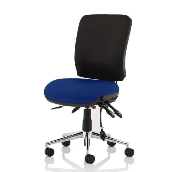 Chiro Medium Back Office Chair No Arms - Stevia Blue