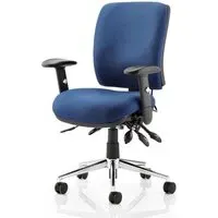 Chiro Medium Back Office Chair with Arms - Blue, Fabric