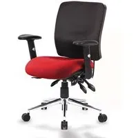 Chiro Medium Back Office Chair with Arms - Ginseng Chilli