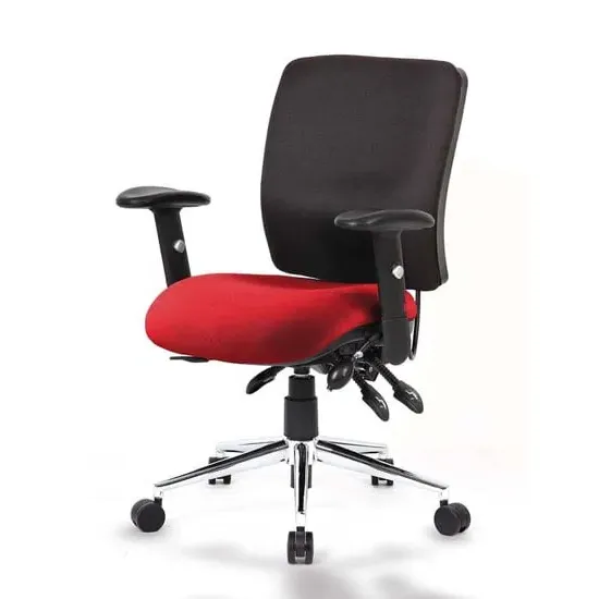 Chiro Medium Back Office Chair with Arms - Ginseng Chilli