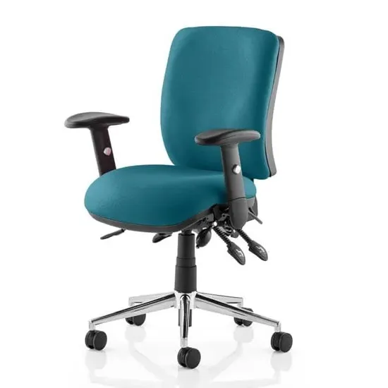 Chiro Medium Back Office Chair with Arms - Maringa Teal