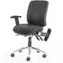 Chiro Medium Back Office Chair with Folding Arms - Black, Fabric