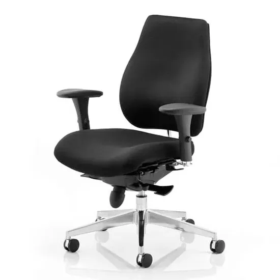 Chiro Plus Ergonomic Office Chair with Arms - Black, Fabric image