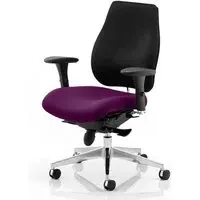 Chiro Plus Ergonomic Office Chair with Arms - Purple, Fabric