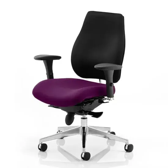 Chiro Plus Ergonomic Office Chair with Arms - Purple, Fabric