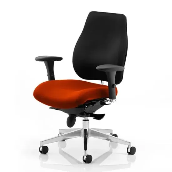 Chiro Plus Ergonomic Office Chair with Arms - Red, Fabric